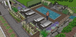 plan 3d aménagement paysager piscine