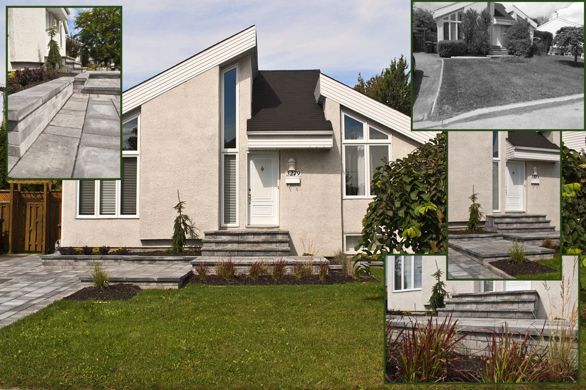 Avant et après d'une façade à Boisbriand